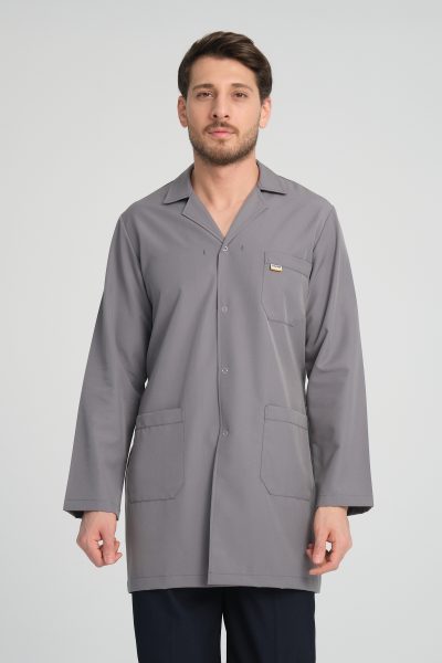 Men's Staff Apron - Shirt Collar Medium Size - Grey