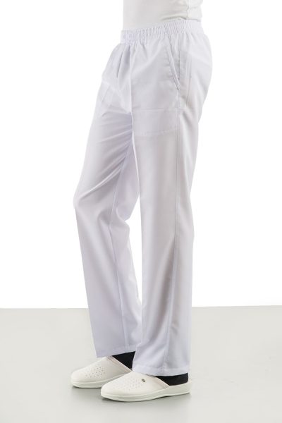 Tüm Bel Lastikli Erkek Personel Pantolon - Beyaz
