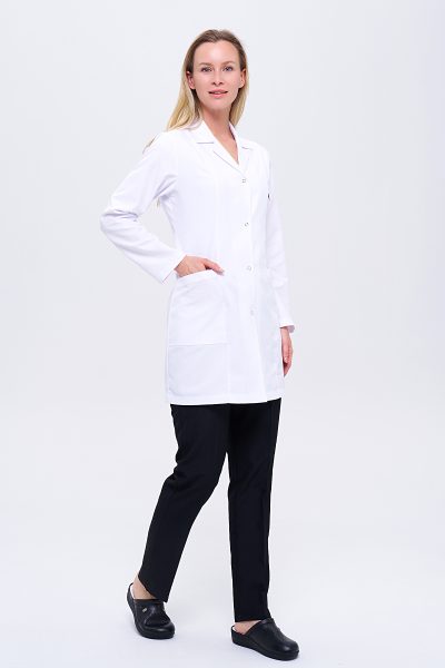 Women's Staff Apron and Pants 2-Piece Set - White