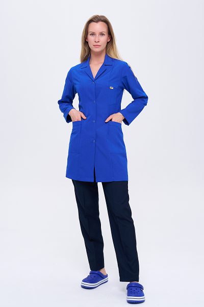 Women's Staff Apron and Pants 2-Piece Set - Sax Blue