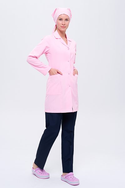 Women’s Staff Apron and Pants + Bonnet 3-Piece Set – Pink