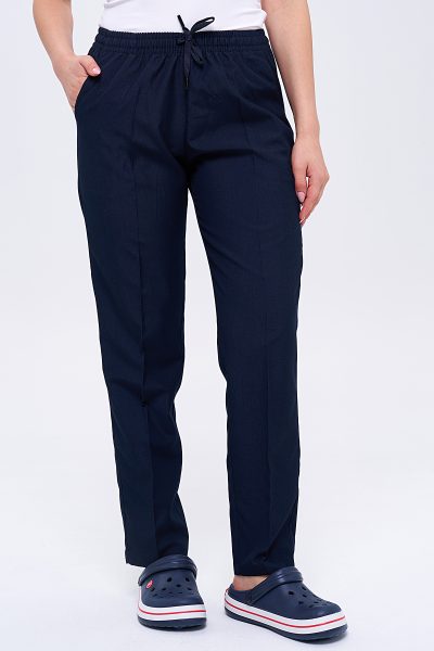 Tüm Kemer Lastikli Kadın Personel Pantolon - Lacivert