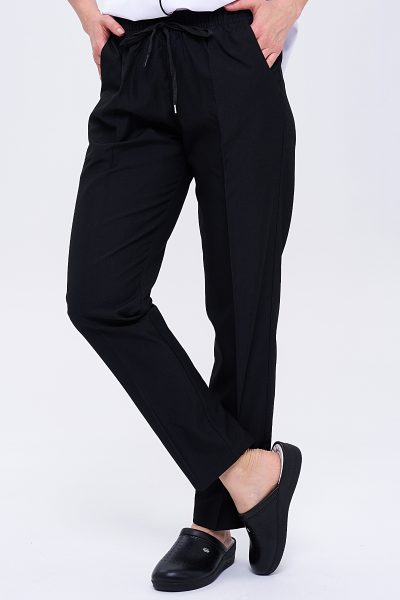Tüm Bel Lastikli Kadın Personel Pantolon - Siyah